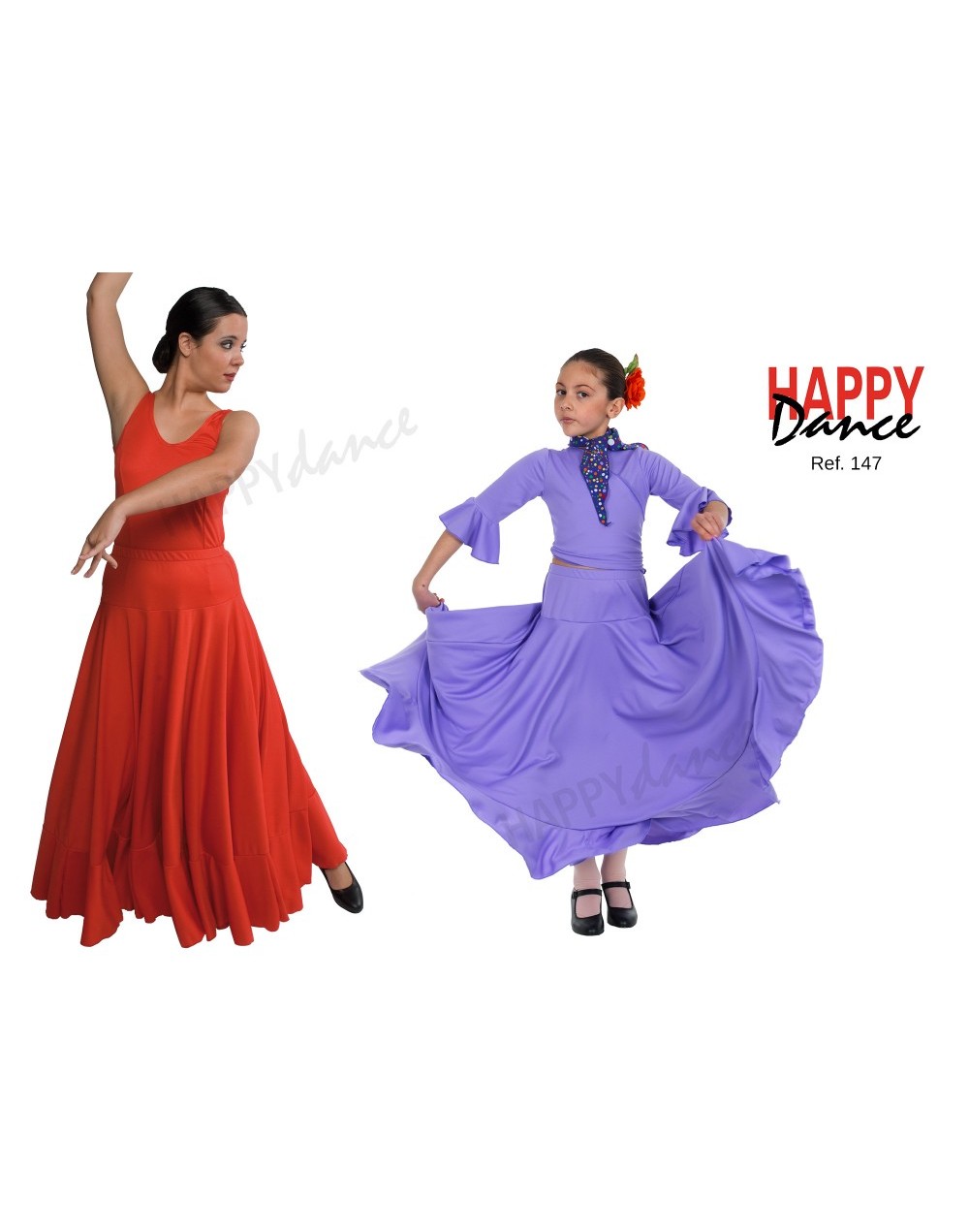Falda Flamenco Niña Roja